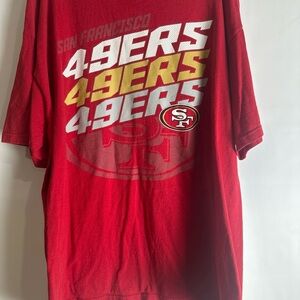 Majestic San Francisco 49ers Red Graphic Tee with Gold & White Accents